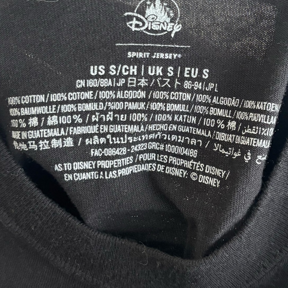 Walt Disney World Spirit Jersey Size Small Black White Mickey Mouse Long Sleeve - Picture 4 of 4